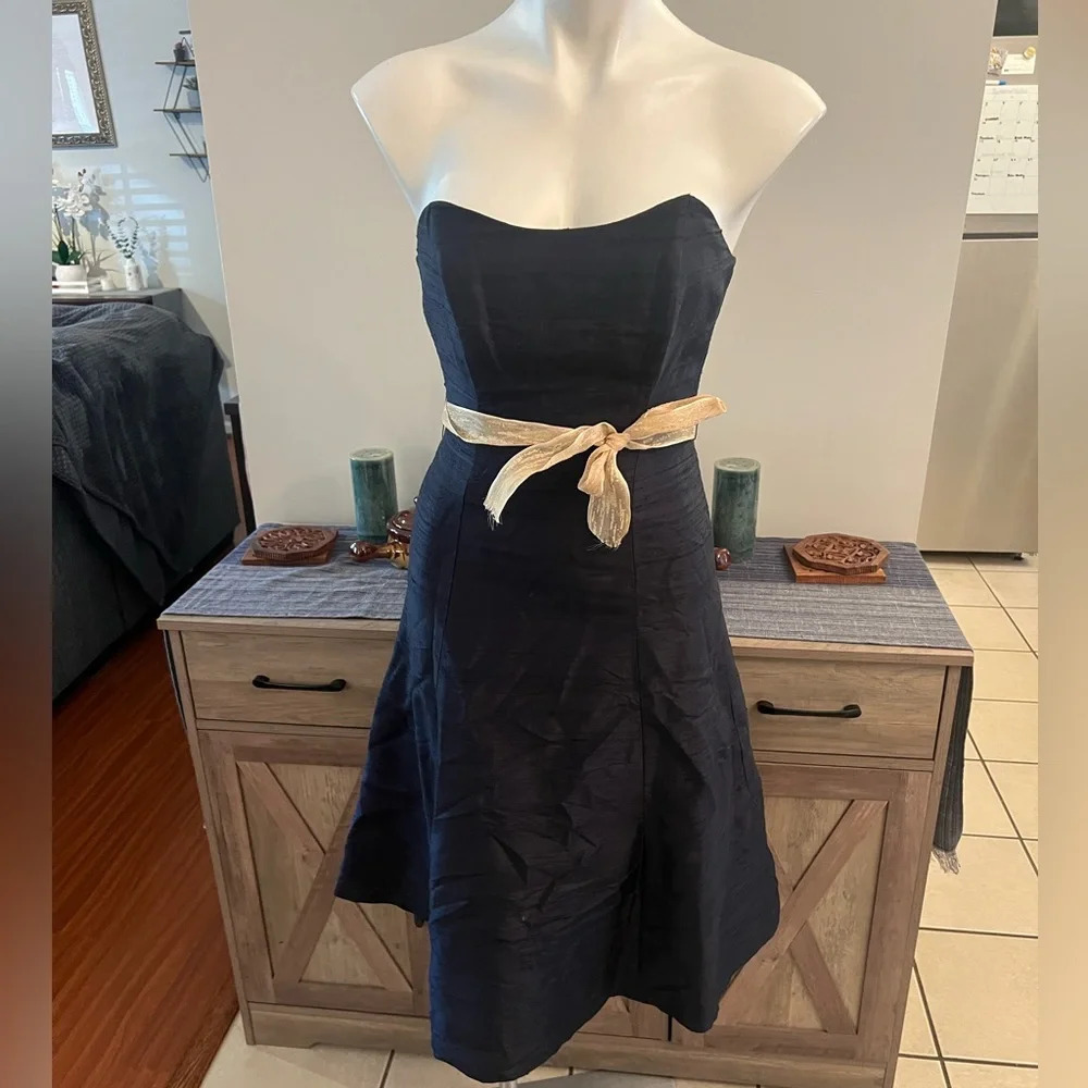 Watters&Watters black dress with ribbon belt